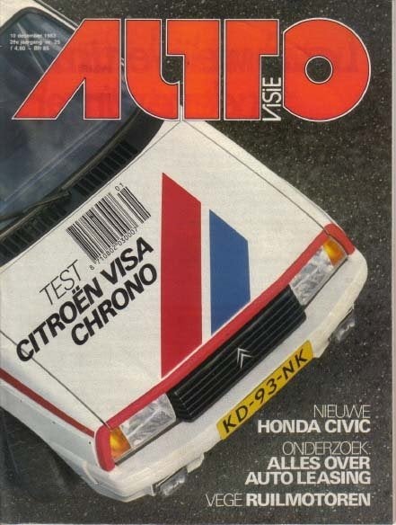 Autovisie 25 1983 : Citroen Visa Chrono - Honda Civic - Lada, Ophalen of Verzenden, Gelezen, Algemeen