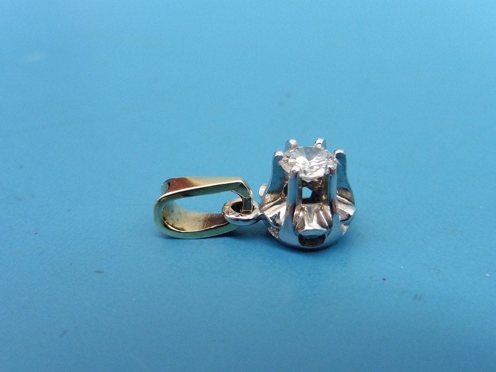 Gouden hanger met briljant                               G55, Gebruikt, ., Ophalen of Verzenden, .