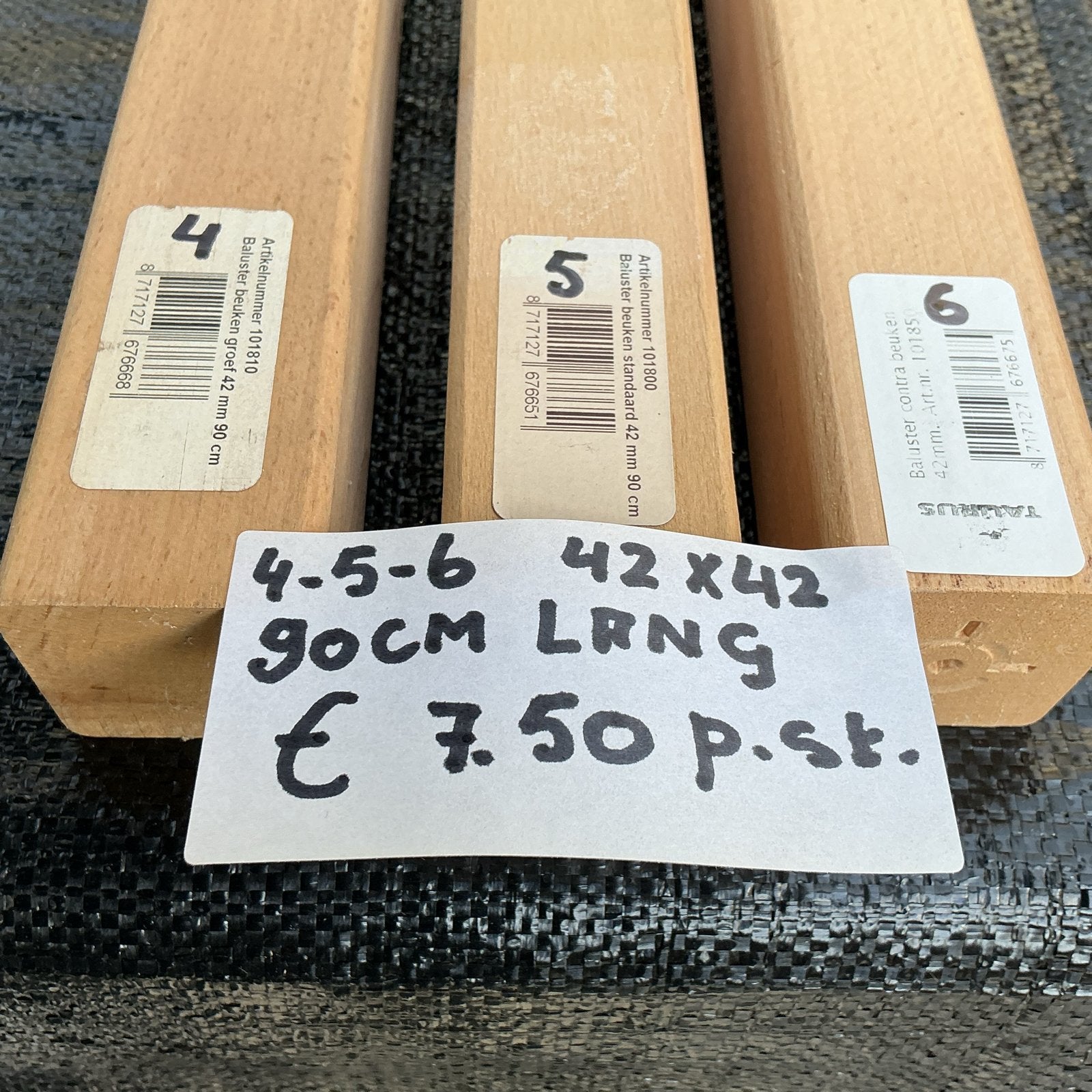 Beuken Balusters en Spijlen - Diverse Maten, Doe-het-zelf en Verbouw, Hout en Planken, Ophalen, 25 tot 50 mm, Nieuw, Balk