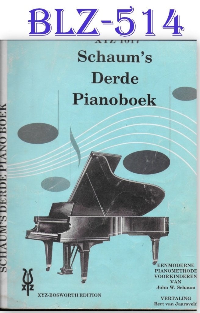 BLZ514 Bladmuziek Schaum's derde pianoboek XYZ 1017, Gebruikt, Ophalen of Verzenden, Artiest of Componist, Piano