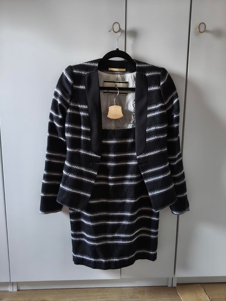 Zwart-wit gestreepte mantelpak (maat 34) by Malene Birger, Zwart, Ophalen of Verzenden, Zo goed als nieuw, By Malene Birger