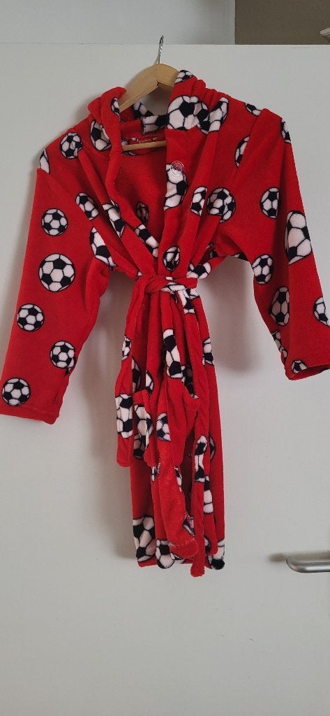 Fleece badjas 134/140, Nacht- of Onderkleding, Jongen of Meisje, Zo goed als nieuw, Ophalen