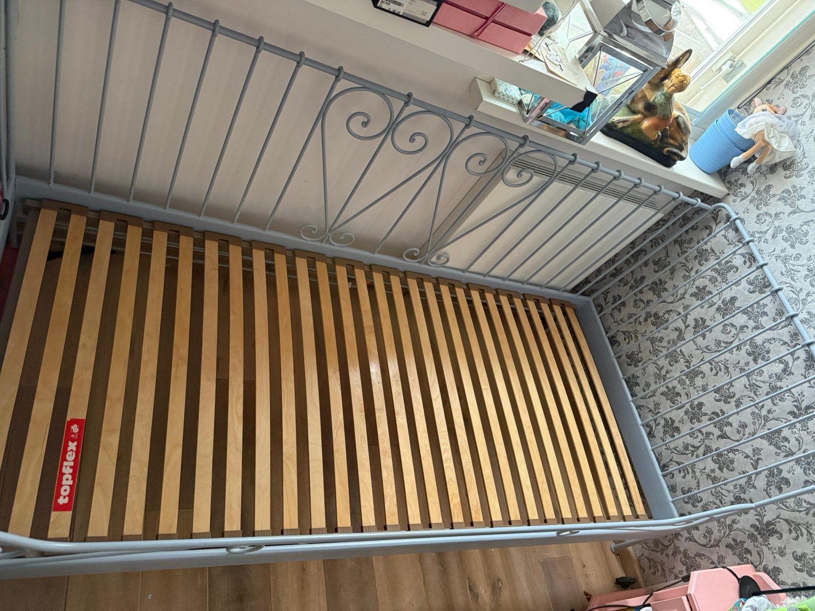 Smeedijzeren bed, Ophalen, Gebruikt, 90 cm, Eenpersoons