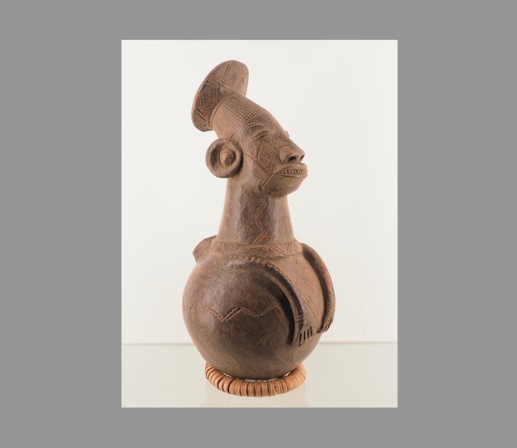 Mangbetu terracotta pot Congo (120801-12), Ophalen of Verzenden
