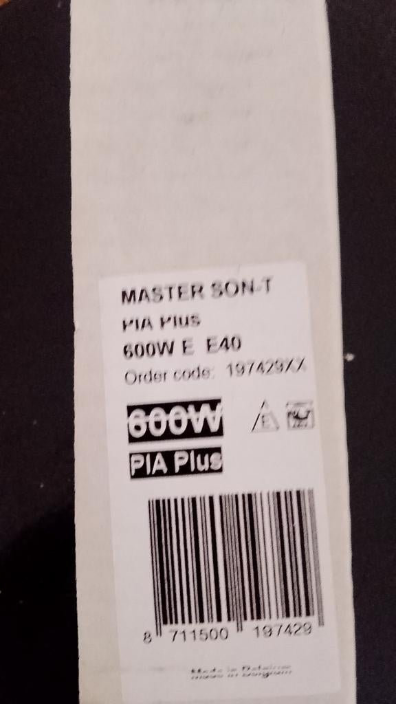 6x Philips MASTER SON-T PIA Plus 600W E40 Lamp, Ophalen of Verzenden, Nieuw