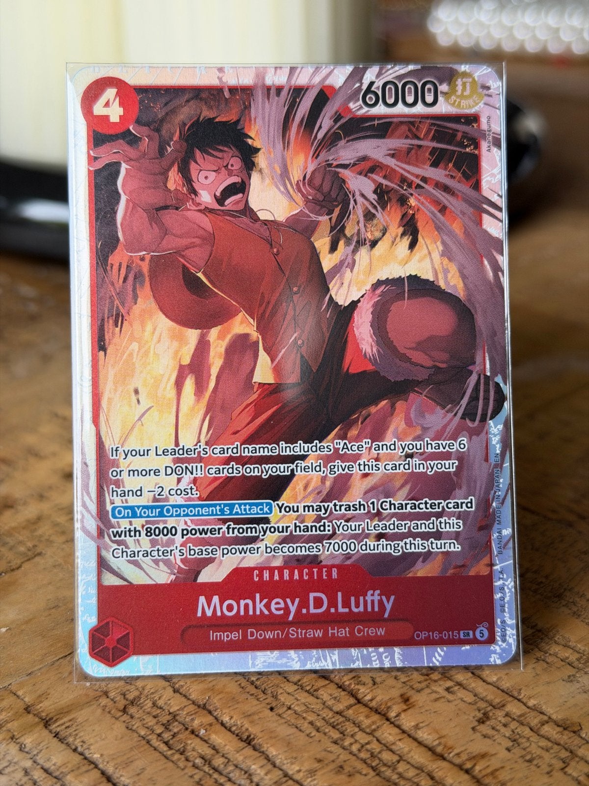 One Piece Card Game Monkey D. Luffy OP16-015 SR, Ophalen of Verzenden, Zo goed als nieuw, Losse kaart