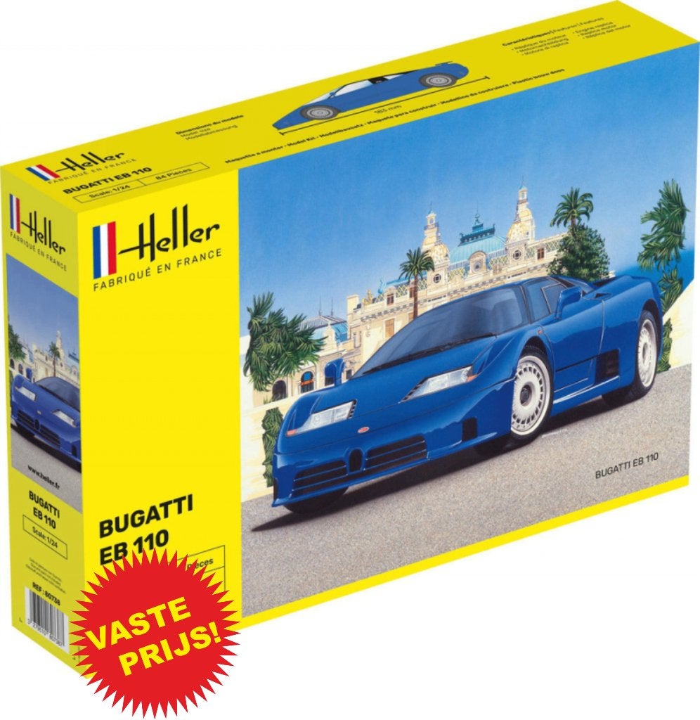 Bugatti EB110 (Heller 80738) 1/24, Auto, Groter dan 1:32, Nieuw, Ophalen of Verzenden