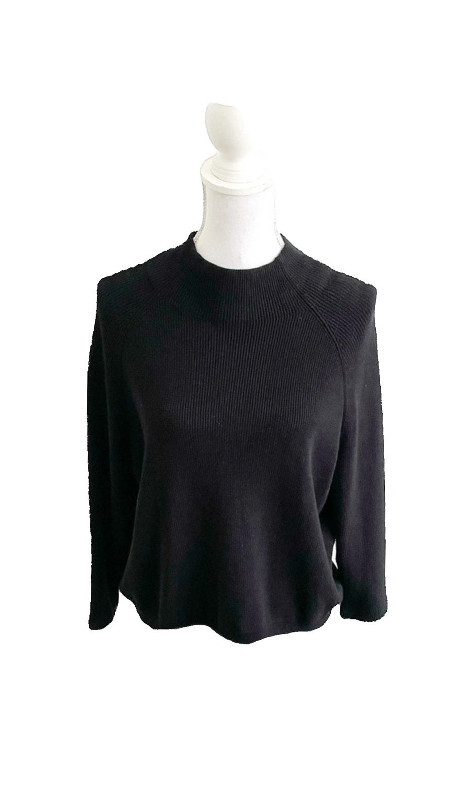 Anna zwarte korte trui met raglan mouwen L, Maat 38/40 (M), Zwart, Ophalen of Verzenden, Zo goed als nieuw