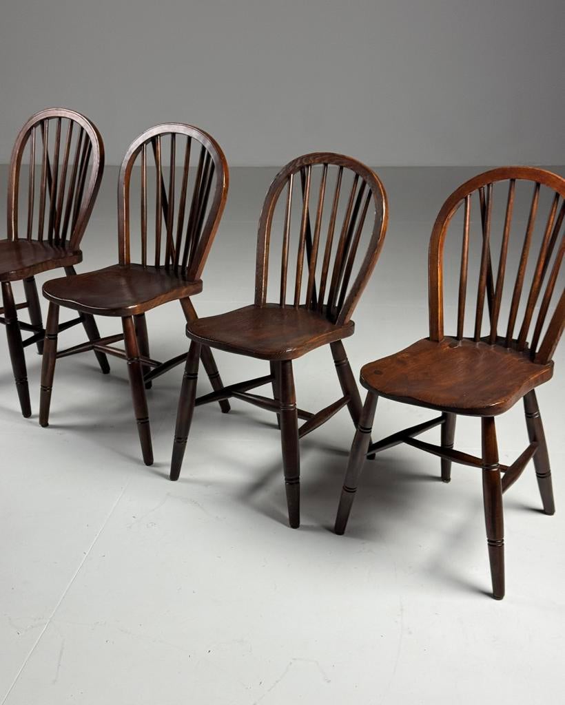 Set van 4 Windsor eetkamerstoelen, Ophalen, Zo goed als nieuw, Bruin, Vier