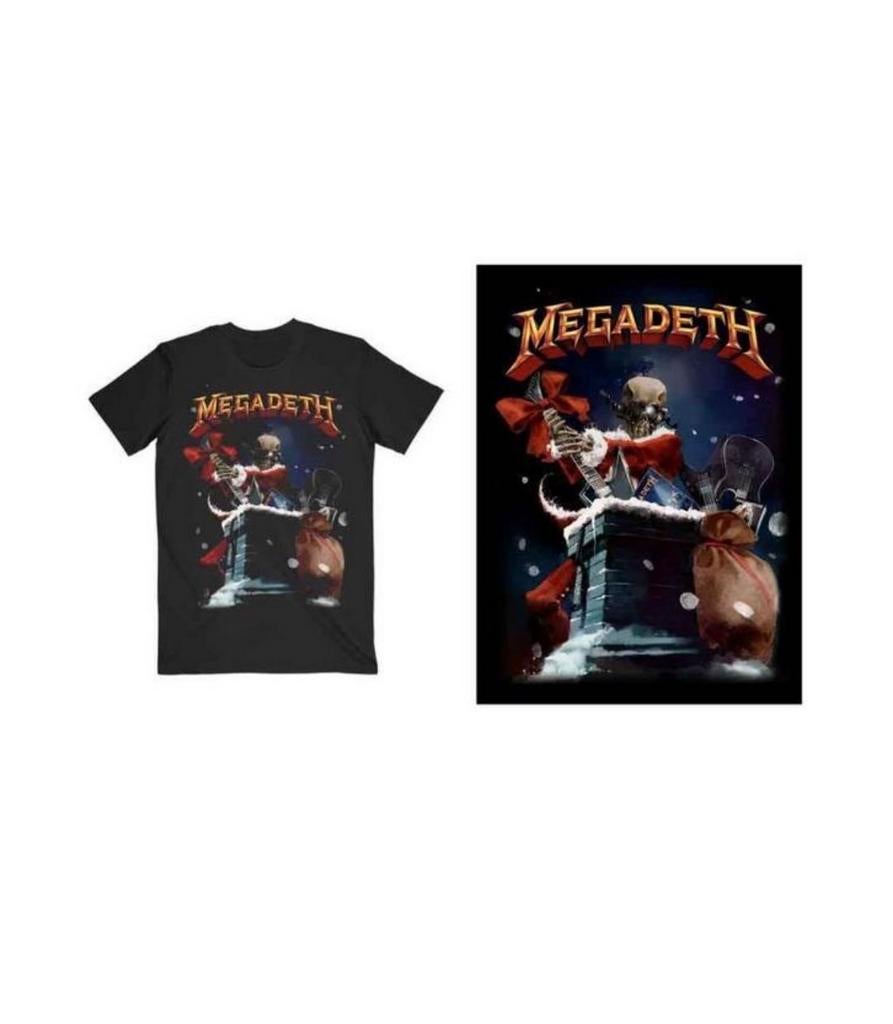 Officieel gelicenseerd Megadeth T-shirt 'Santa Vic Chimney', Ophalen of Verzenden, Nieuw, Kleding