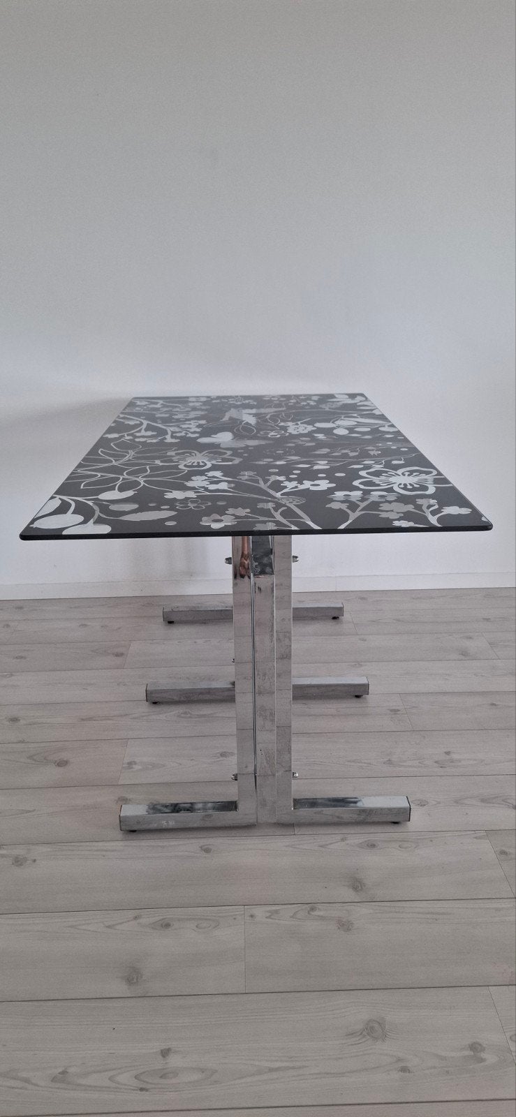 Cidue Vintage Eettafel met Chroom Onderstel, Ophalen
