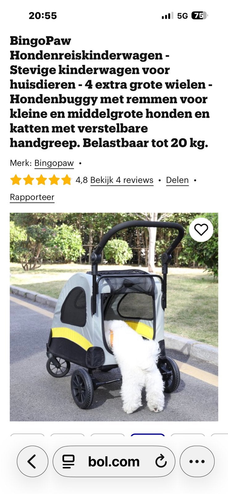 Hondenbuggy wandelwagen nieuw, Dieren en Toebehoren, Honden-accessoires, Ophalen, Nieuw