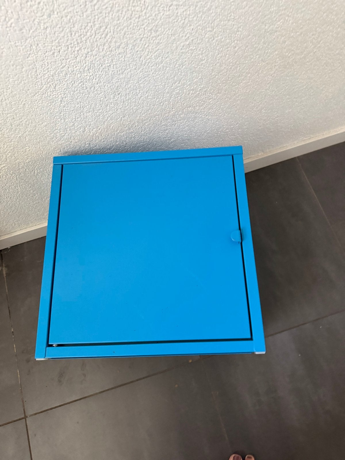 Blauwe metalen kast of opbergbox Lixhult Ikea, Ophalen, Zo goed als nieuw