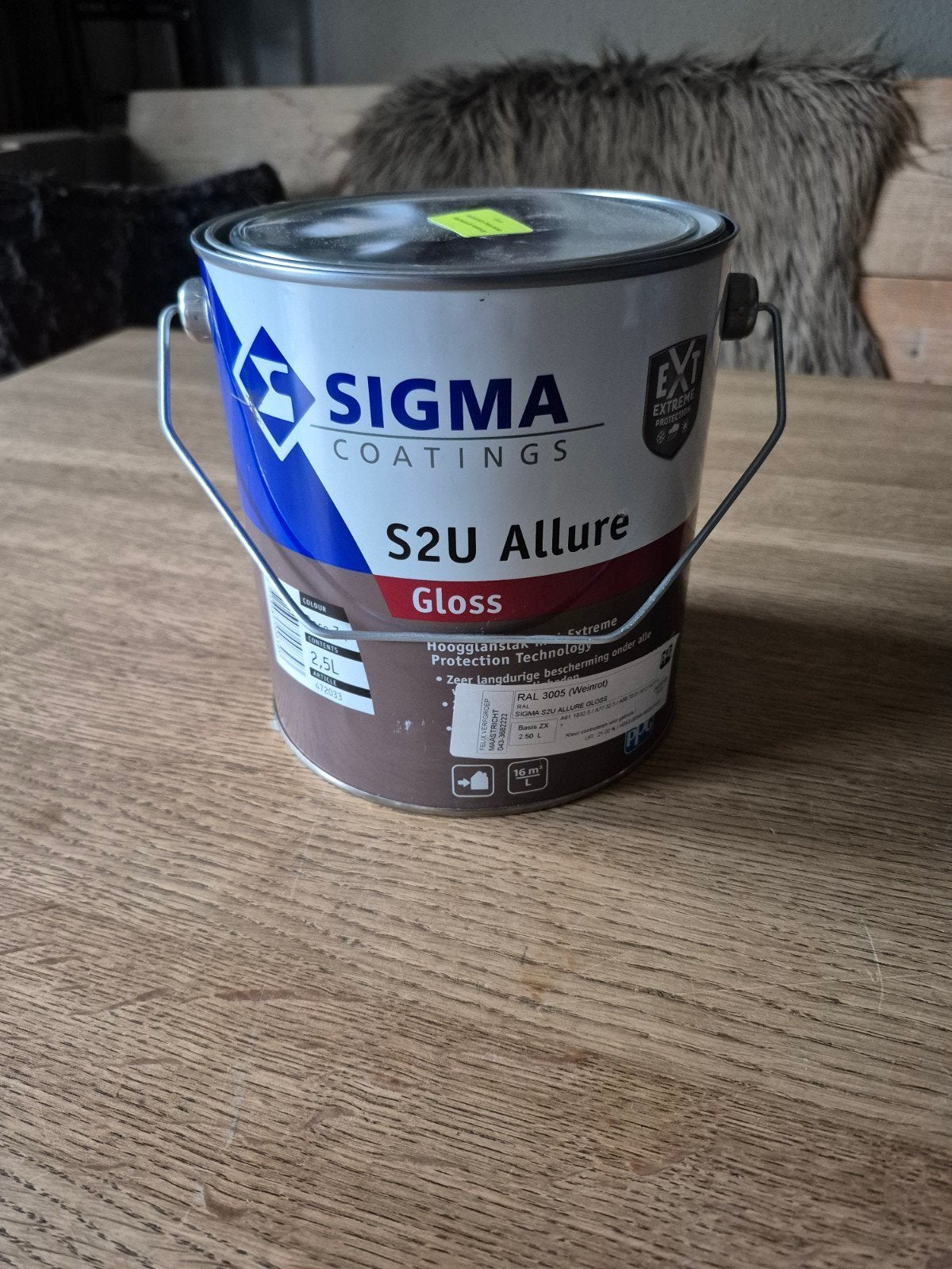 Sigma S2U Allure Gloss Ral 3005 2,5 liter, Nieuw, Ophalen of Verzenden, Lak, Minder dan 5 liter