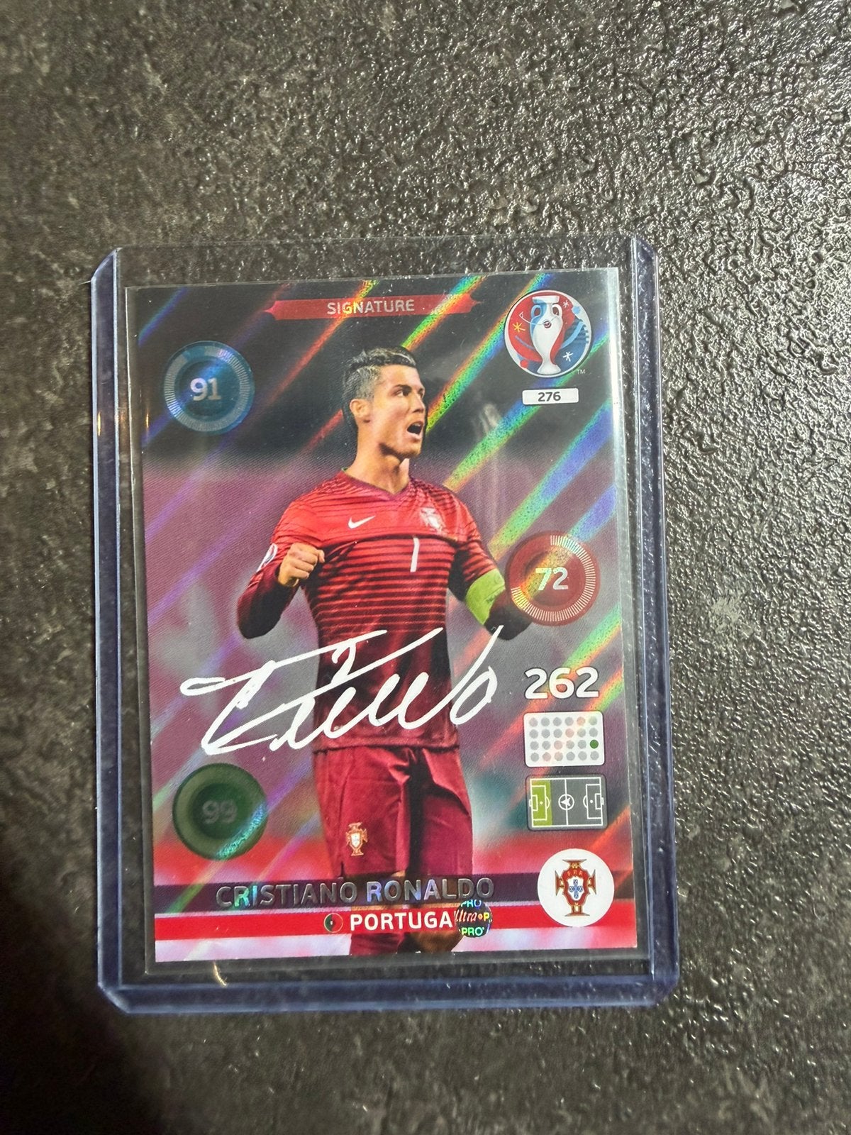 Cristiano Ronaldo signature euro 2016 panini, Ophalen of Verzenden, Zo goed als nieuw, Losse kaart