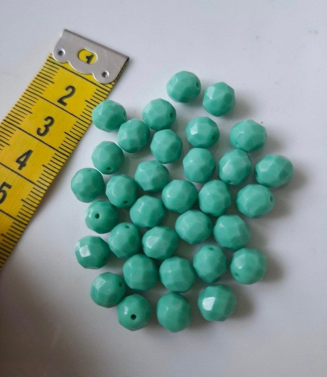 33 stuks 8 mm Tsjechische glaskralen groen kralen partij, Kraal, -, -, Nieuw