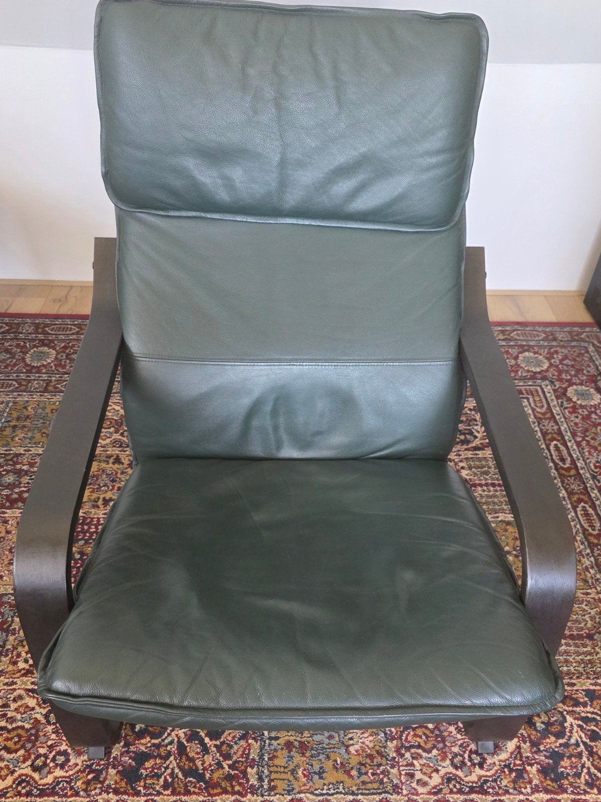 Ikea POÄNG groene fauteuil, Ophalen, Gebruikt, Hout, Eén