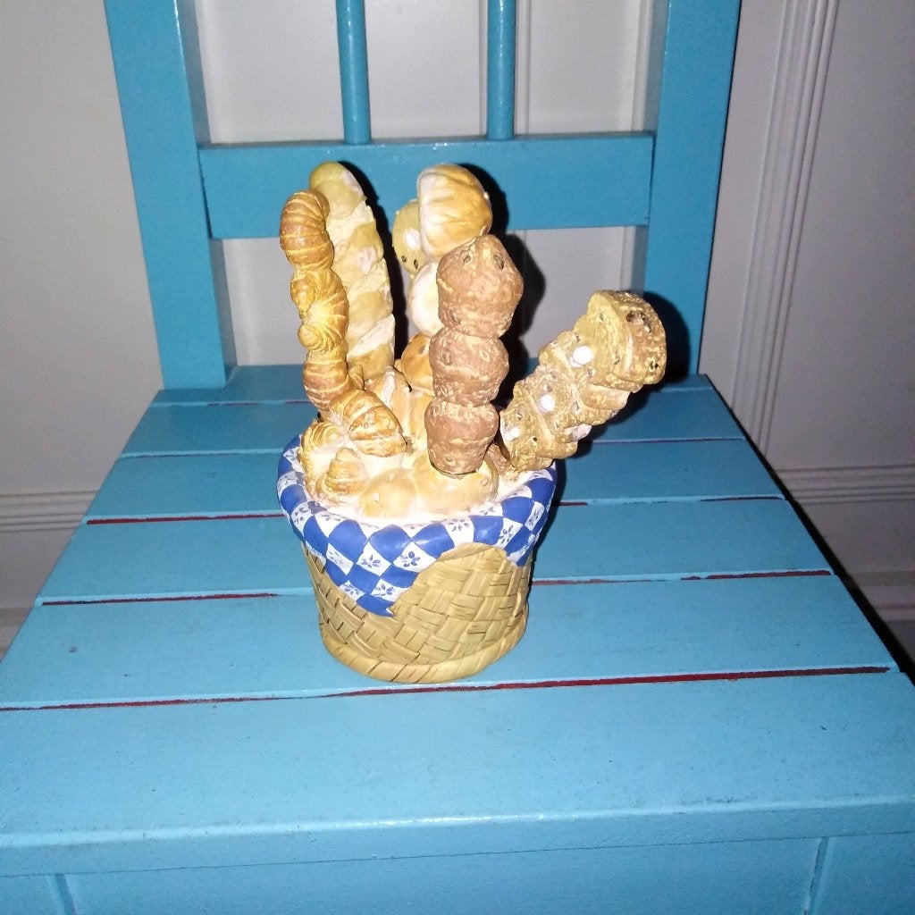Mesjes met broodjes handvat in broodmandje, Ophalen, Gebruikt, Rvs of Chroom, Bestekset