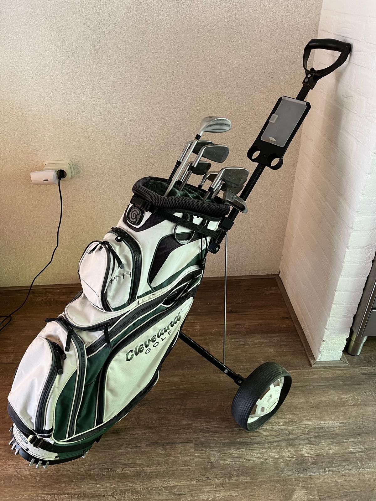 Complete Golfset met Trolley en Cleveland tas, Ophalen, Zo goed als nieuw, Set