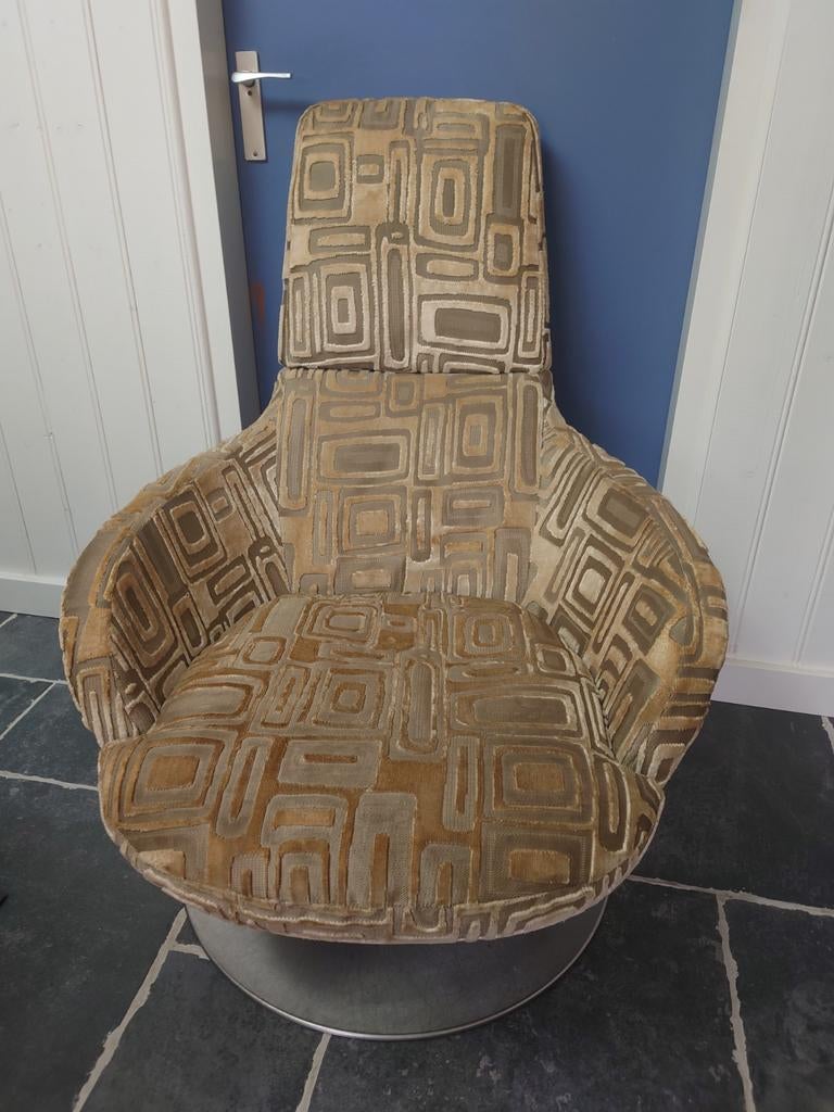 Natuzzi Design Brend, model 2236 "Bond" draaifauteuil, zgan!, Ophalen, 75 tot 100 cm, Zo goed als nieuw, Stof