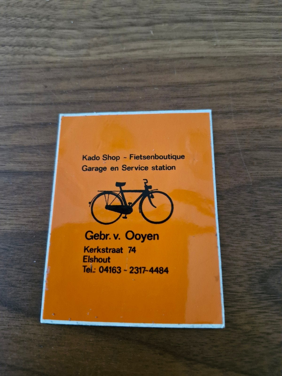 11980 Vintage Sticker Kado Shop Fietsenboutique Gebr. v. Ooy, Ophalen of Verzenden, Gebruikt, Overige typen