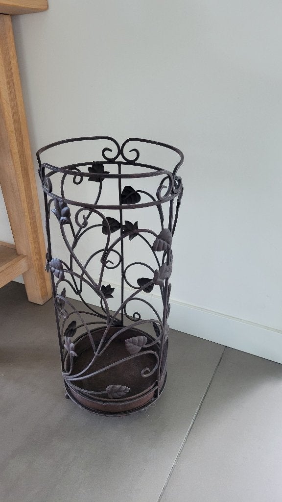 Mooie landelijke/brocante smeedijzeren paraplubak, Ophalen of Verzenden, Zo goed als nieuw, Metaal