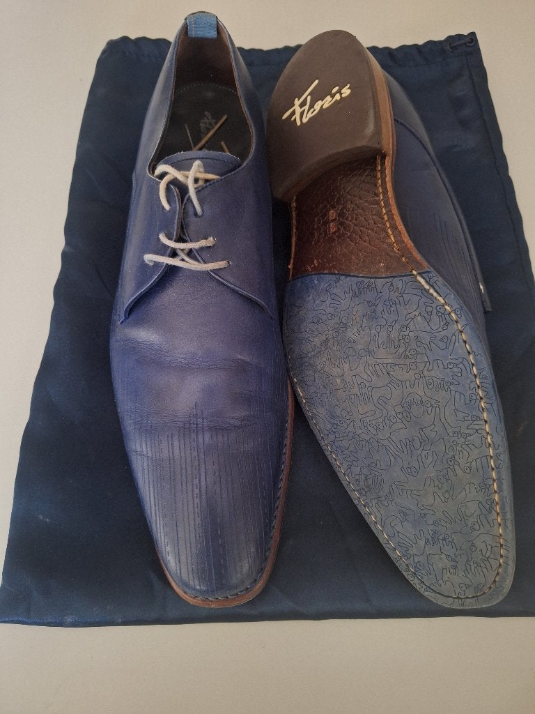 Herenschoenen Floris van Bommel, Blauw, Floris van Bommel, Ophalen of Verzenden, Zo goed als nieuw