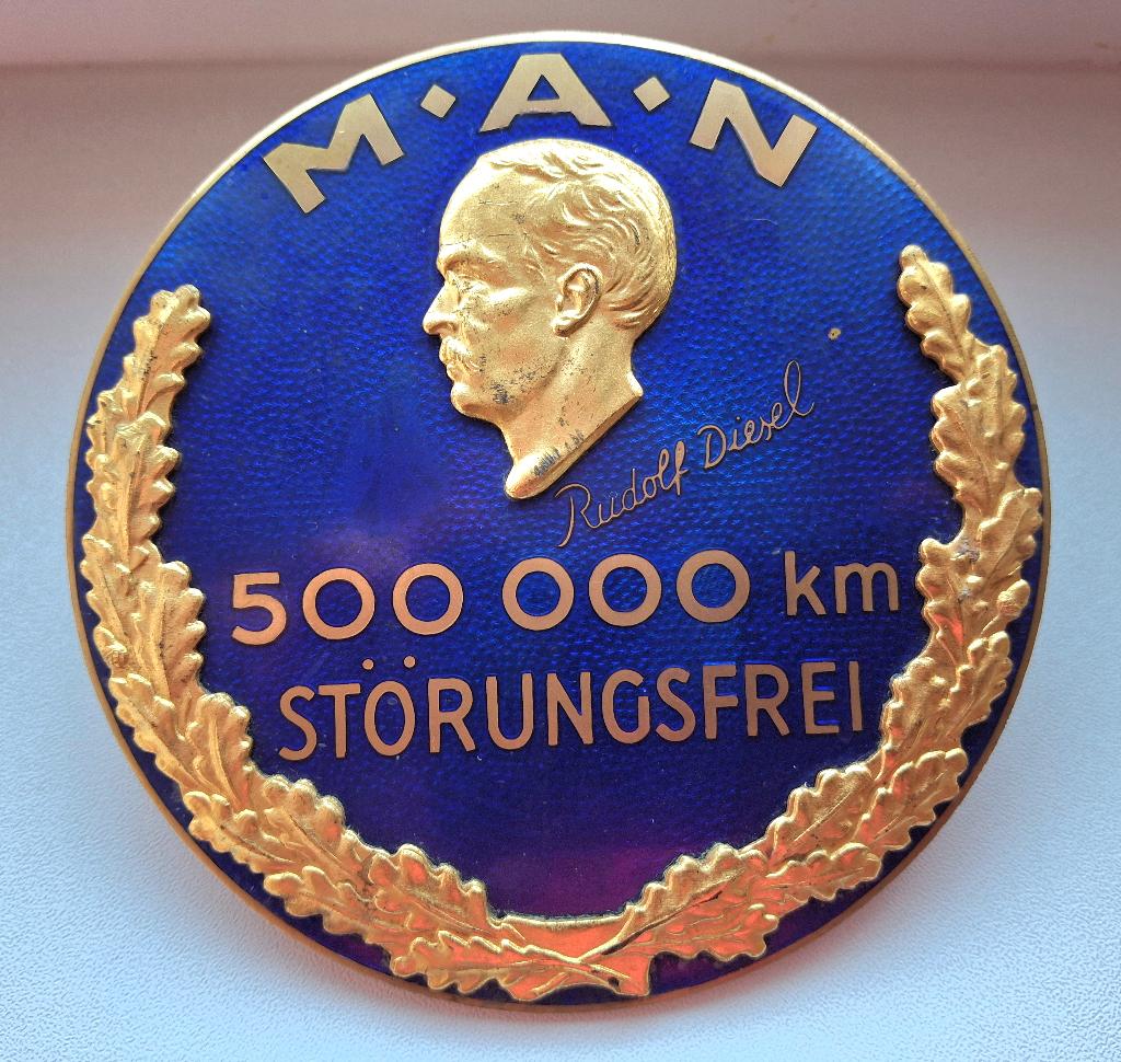 M.A.N. embleem - Plaquette 500.000 km, Verzamelen, Ophalen of Verzenden, Zo goed als nieuw, Motoren