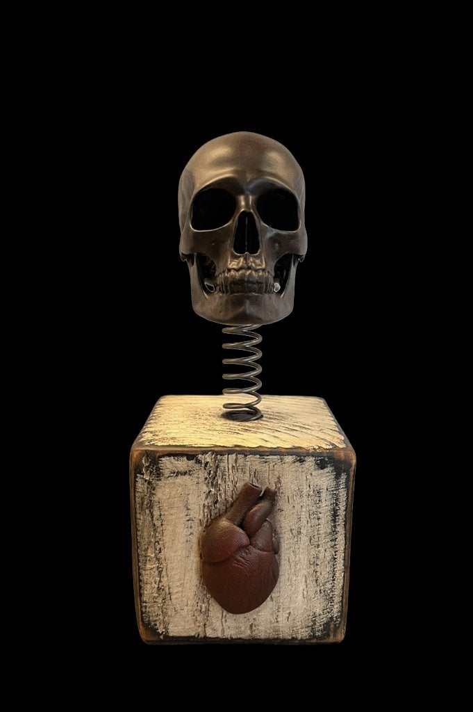 Grimworks Skull Springer – Handgemaakt Kunstobject, Antiek en Kunst, Ophalen of Verzenden