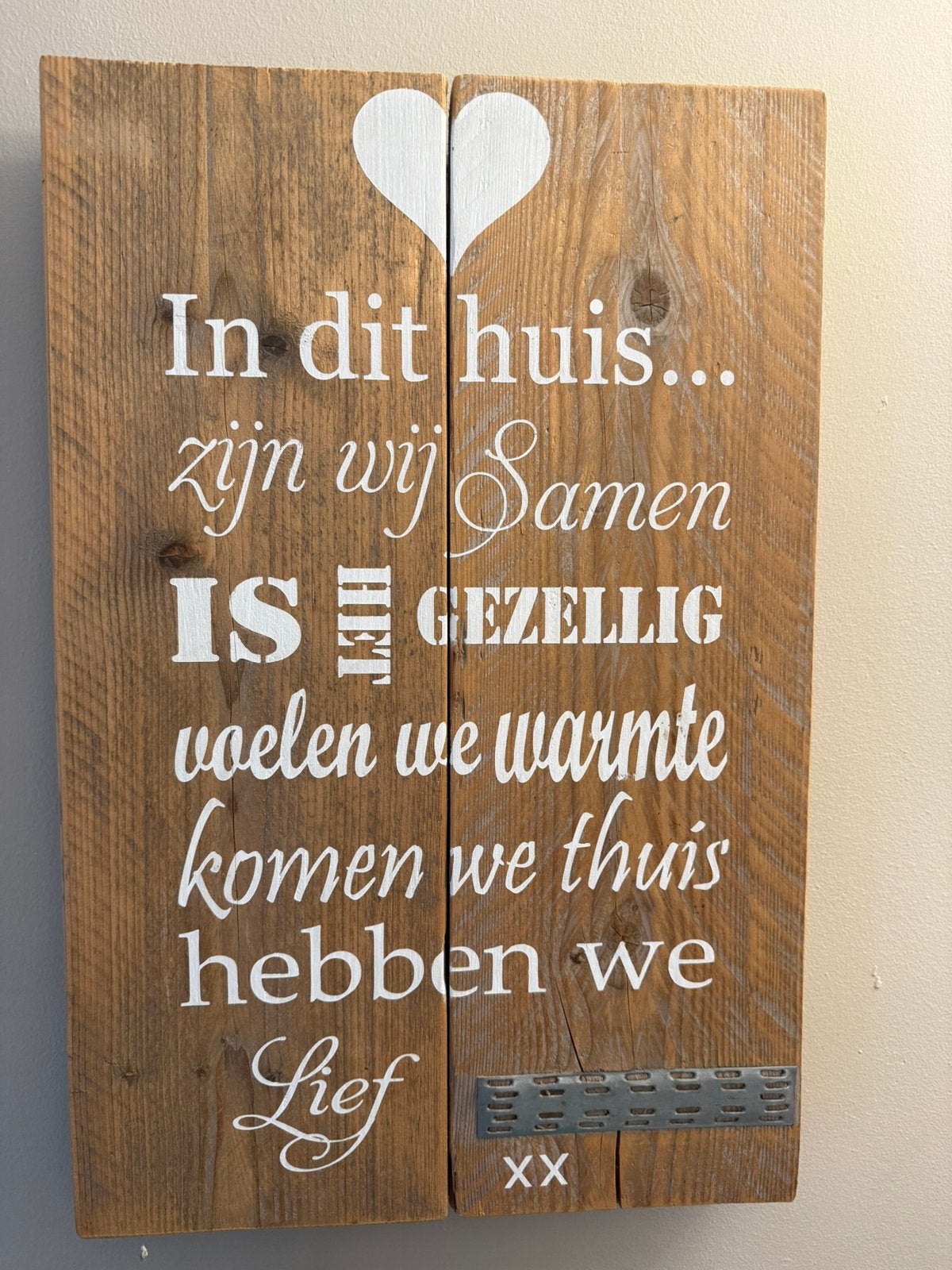 Tekstbord steigerhout, Ophalen, Zo goed als nieuw