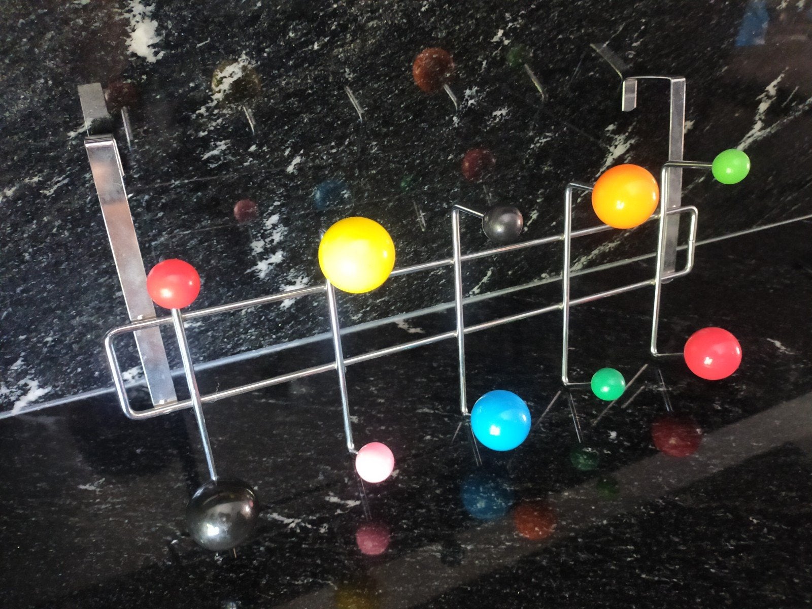 Vintage Space Age Deurkapstok met gekleurde bollen, Ophalen of Verzenden, Zo goed als nieuw, Metaal, Overige typen