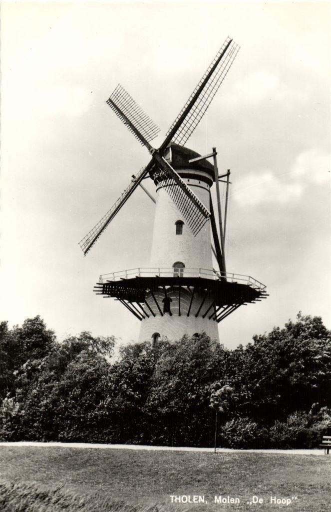 Tholen, Molen De Hoop - ongelopen, Ophalen of Verzenden, 1960 tot 1980, Ongelopen, Zeeland