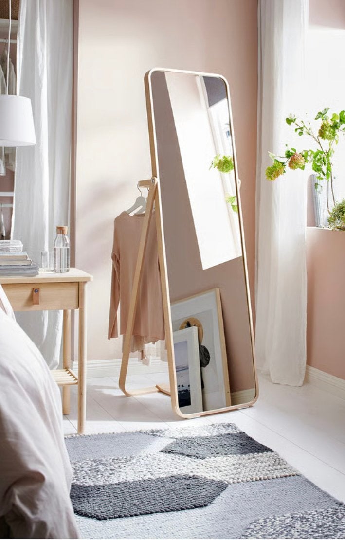 Staande spiegel IKEA - IKORNES, Huis en Inrichting, Woonaccessoires | Spiegels, Ophalen, Minder dan 50 cm, Zo goed als nieuw, 150 tot 200 cm