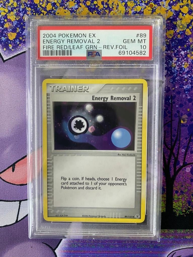 Energy Removal Reverse - Fire red Leaf green - PSA 10, Ophalen of Verzenden, Nieuw, Losse kaart, Foil