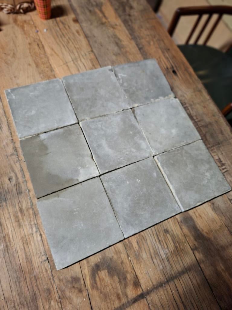 Blauw gesmoorde estrikken 17x17 cm, 20+ m2, Ophalen, 10 m² of meer, 60 cm of meer, Vloertegels