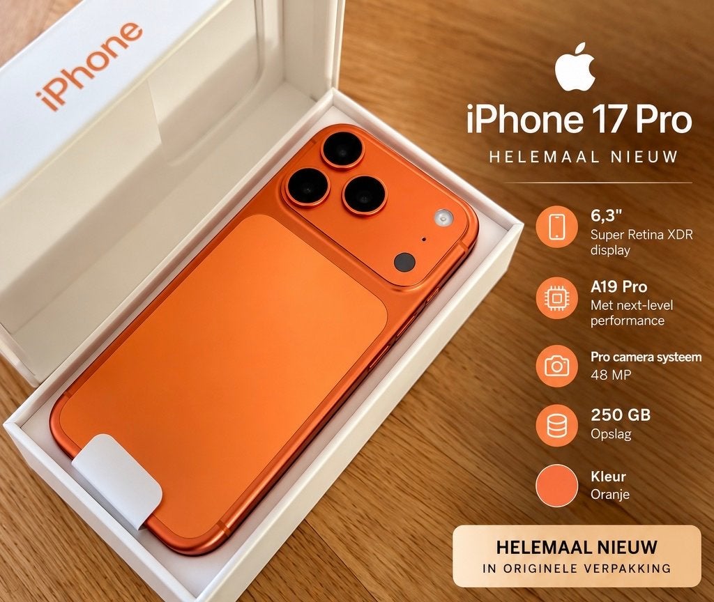 Nieuwe iPhone 17 Pro - Oranje, Telecommunicatie, Nieuw, Zonder simlock, Ophalen, 256 GB