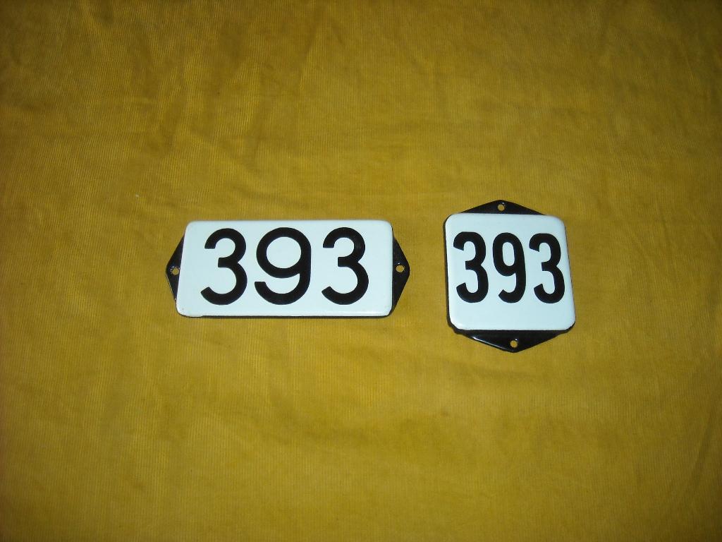 oud emaille huisnummer 393 ook 394 395 396 397 398 399 400 6, Ophalen of Verzenden