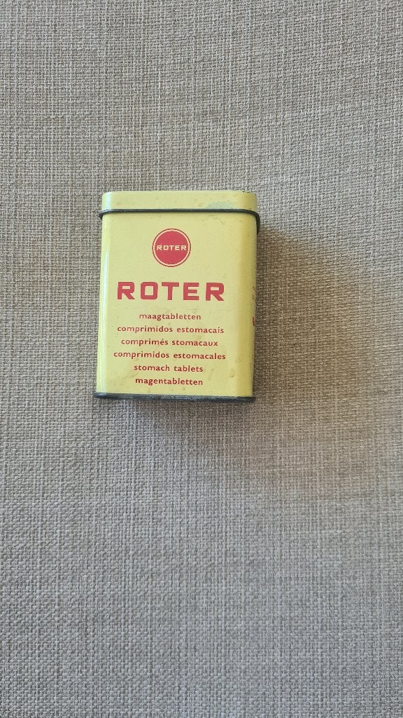 Vintage Roter Maagtabletten Blikje - 7 cm Hoog, Ophalen of Verzenden, Gebruikt, Overige, Overige merken