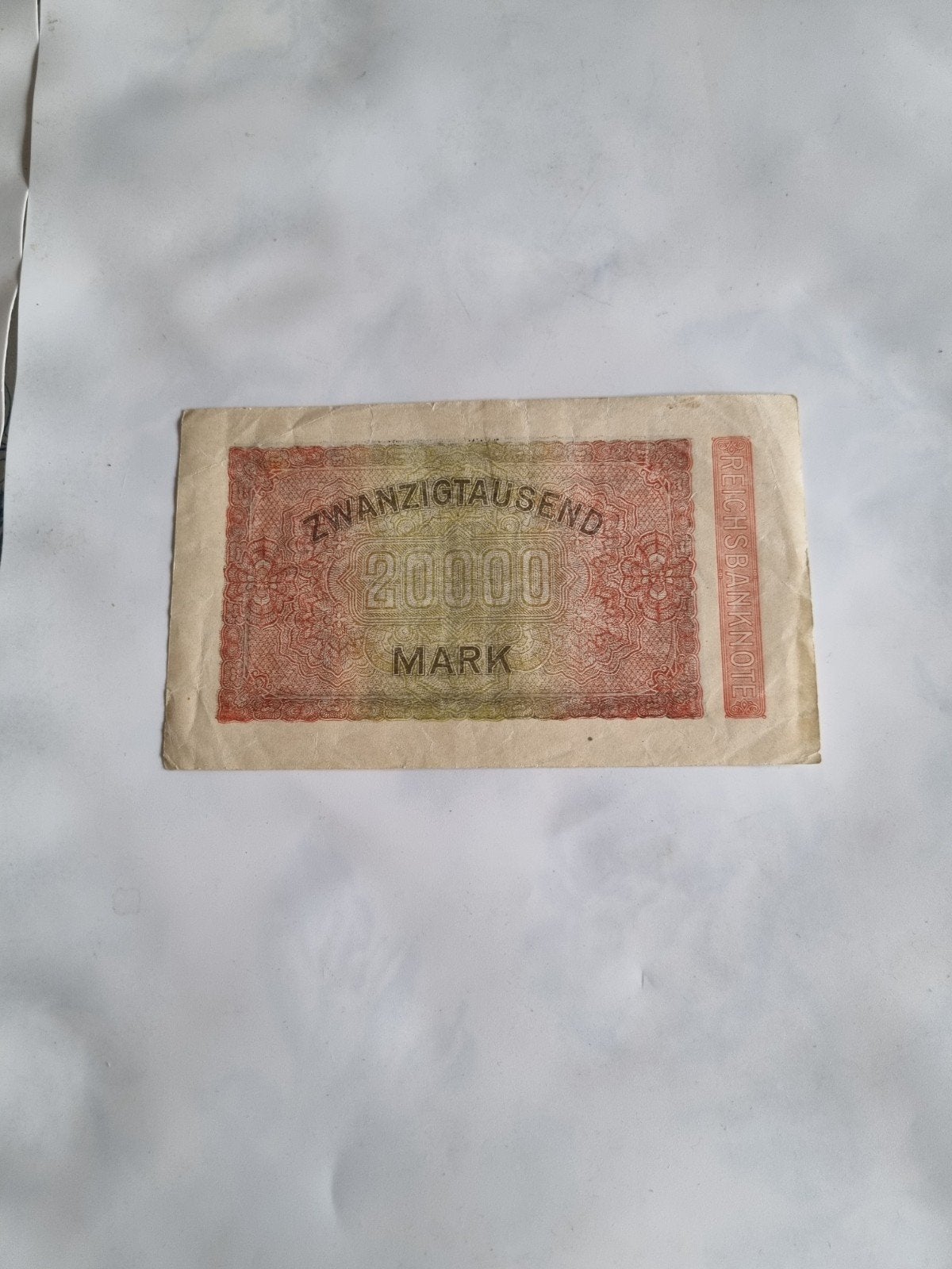 Duitsland: Een 20.000 Mark bankbiljet in UNC uit 1923, Postzegels en Munten, Ophalen of Verzenden, Duitsland, Los biljet