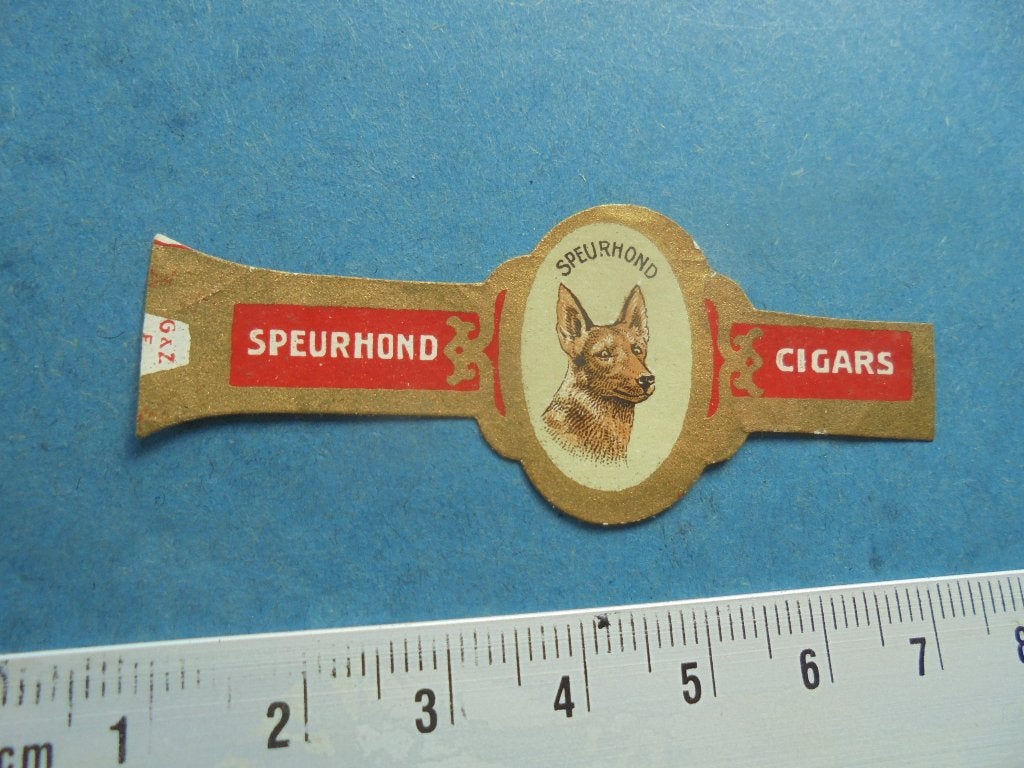 Oude sigarenband SPEURHOND CIGARS, Ophalen of Verzenden, Zo goed als nieuw, Sigarenbandjes
