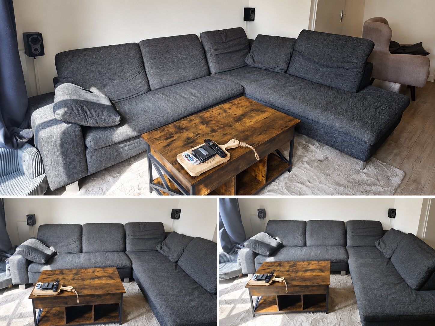 Ruime Hoekbank Grijs - 300x200cm met 60cm zitdiepte, 250 tot 300 cm, Hoekbank, 75 tot 100 cm, Ophalen of Verzenden