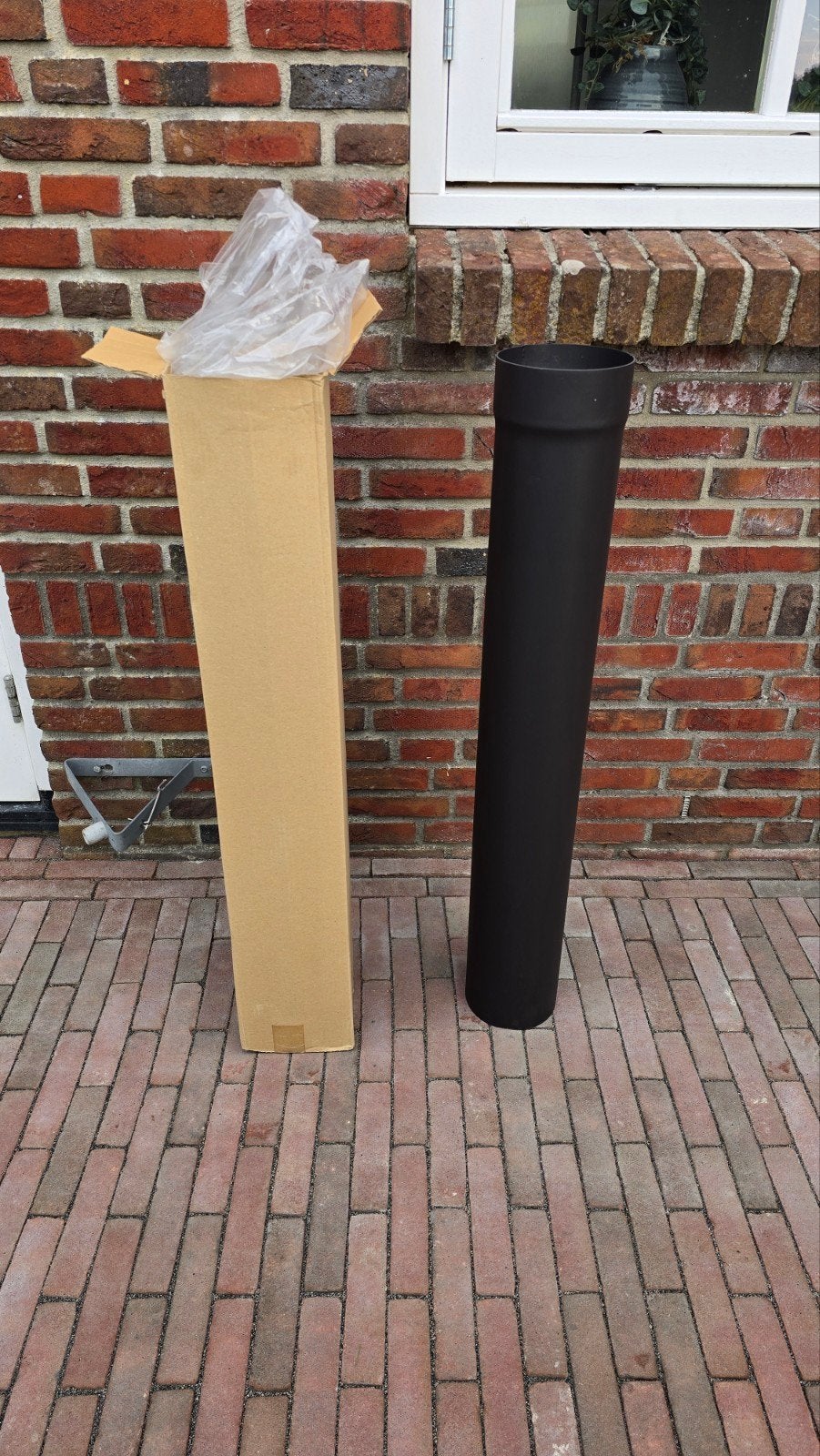 Zwarte kachelpijp 150mm, Ophalen, Nieuw, Hout, Houtkachel