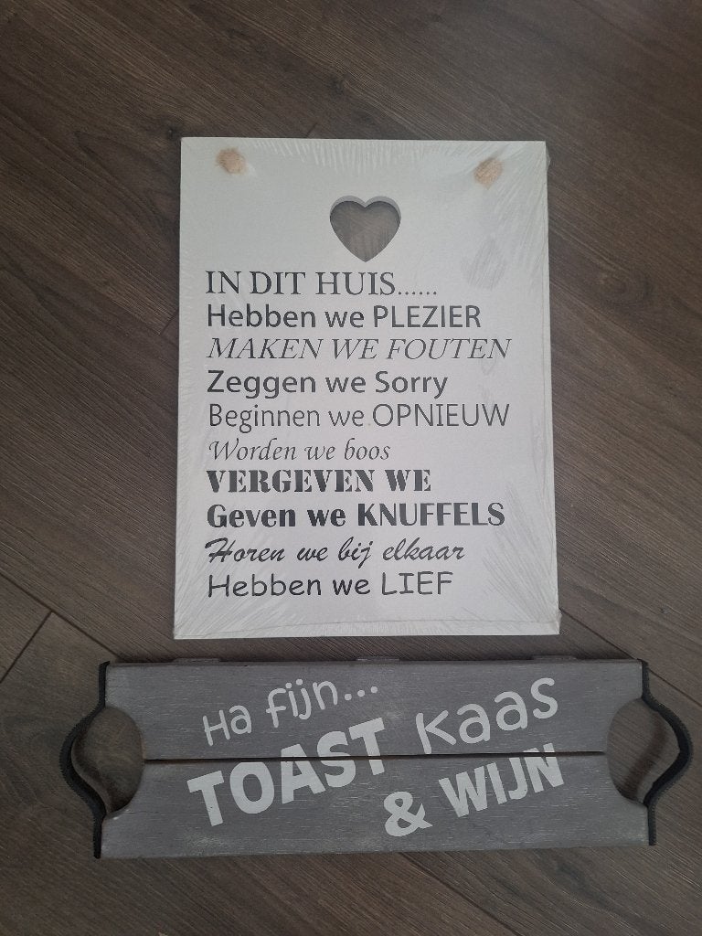 Tekst bord & snijplank, Ophalen, Tekstbord, 25 cm, Nieuw