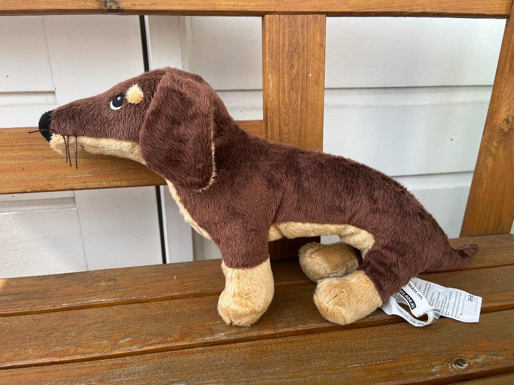 Ikea smaslug knuffel hond teckel NIEUW, Ophalen of Verzenden, Nieuw, Hond