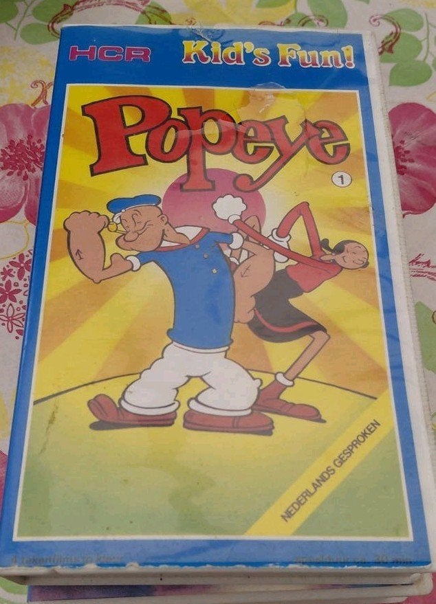 Popeye Deel 1 VHS - Nederlands Gesproken, Gebruikt, Tekenfilm, Alle leeftijden, VHS