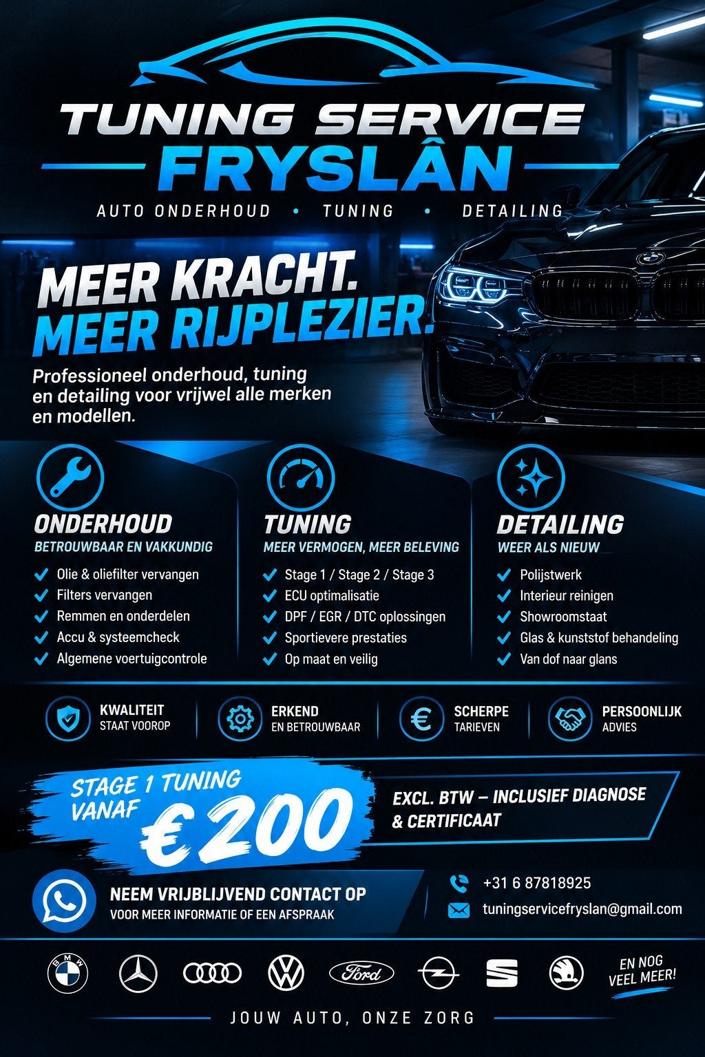 Stage 1 Tuning vanaf €200 | Auto Tuning & Onderhoud | Fryslâ, Ophalen