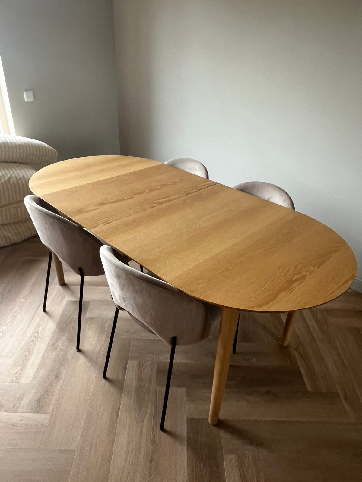 Eettafel MARSTRAND naturel eiken ovale vorm, Ophalen, Gebruikt, Rond, 200 cm of meer