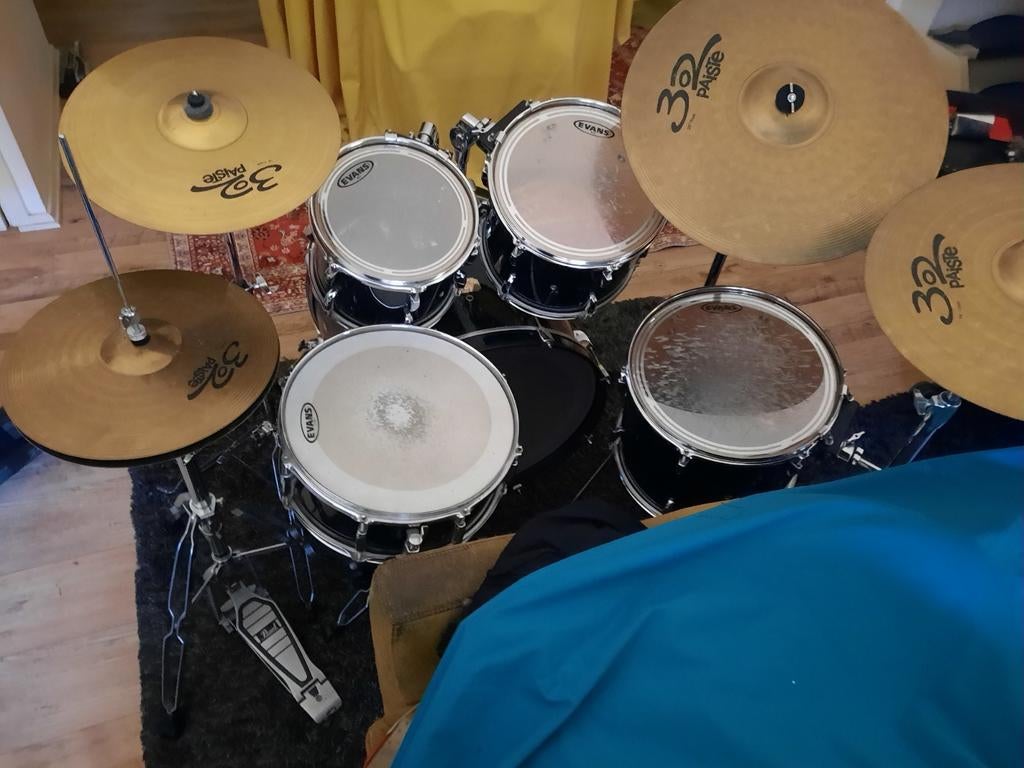 Pearl export compleet met paiste 302 bekkenset, Ophalen of Verzenden, Gebruikt, Pearl