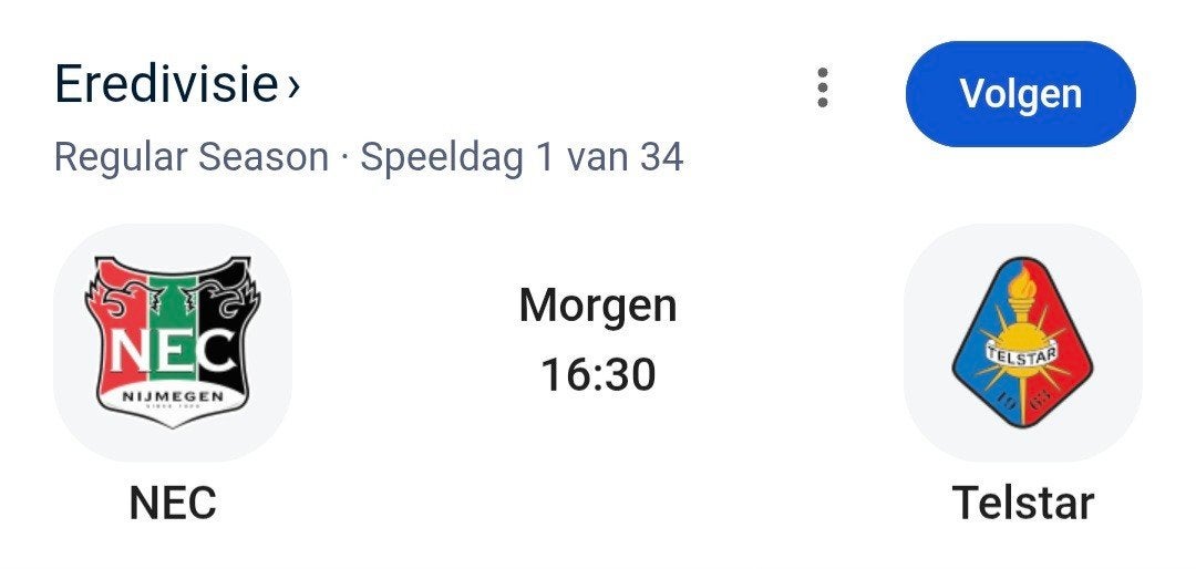 2x KAARTJES NEC - TELSTAR 8-8-2026 16:30UUR, Losse kaart, Twee personen, Augustus