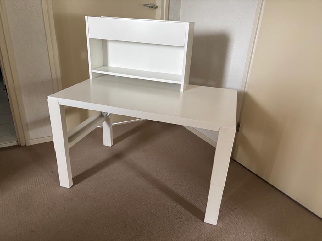 PÅHL Bureau, in hoogte verstelbaar wit, 96x58 cm ZGAN, Ophalen, 96 cm, In hoogte verstelbaar, Zo goed als nieuw